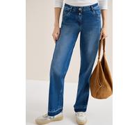 Loose-fit-Jeans CECIL, Damen, Gr. 30, Länge 32, mid blau used wash, Jeans, 78% Baumwolle, 20% Polyester, 2% Elasthan, unifarben, lang, Jeans, aus Baumwolle mit Stretchanteil (48796866-30) mid blau use