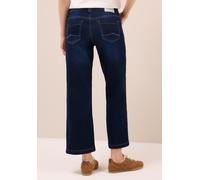 Loose-fit-Jeans STREET ONE, Damen, Gr. 32, Länge 28, blau (dunkelblau wash), Jeans, 76% Baumwolle, 22% Polyester, 2% Elasthan, unifarben, normal, Jeans, aus Baumwolle mit Stretchanteil (78527944-32) d