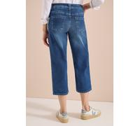 Loose-fit-Jeans CECIL, Damen, Gr. 33, Länge 24, mid blau used wash, Jeans, 78% Baumwolle, 20% Polyester, 2% Elasthan, unifarben, 3/4-Länge, Jeans, High Waist (67322242-33) mid blau used wash