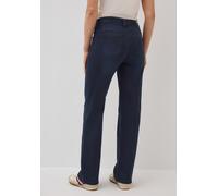 Loose-fit-Jeans CECIL, Damen, Gr. 33, Länge 28, blau (blau schwarz random wash), Jeans, 75% Baumwolle, 23% Polyester, 2% Elasthan, unifarben, lang, Jeans, High Waist (35305040-33) blau schwarz random