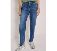 Cecil Wide Leg Jeans mit Turn-Up im Leo-Look mid Blue wash 33