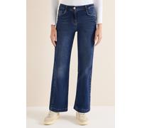 Loose-fit-Jeans CECIL, Damen, Gr. 33, Länge 32, dunkelblau wash, Jeans, 82% Baumwolle, 15% Polyester, 3% Elasthan, unifarben, lang, Jeans, High Waist (59320837-33) dunkelblau wash