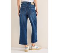 Loose-fit-Jeans CECIL, Damen, Gr. 34, Länge 26, dunkelblau wash, Jeans, 78% Baumwolle, 20% Polyester, 2% Elasthan, unifarben, 7/8-Länge, Jeans, High Waist (27825450-34) dunkelblau wash