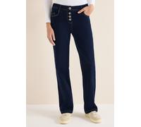 Loose-fit-Jeans CECIL, Damen, Gr. 34, Länge 30, blau (rinsed wash), Jeans, 81% Baumwolle, 17% Polyester, 2% Elasthan, unifarben, normal, Jeans, 5-Pocket-Style (36444932-34) rinsed wash