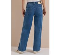 Loose-fit-Jeans CECIL, Damen, Gr. 36, Länge 30, blau (mid blau wash), Jeans, 71% Baumwolle, 27% Polyester, 2% Elasthan, unifarben, lang, Jeans, mit Bindegürtel (48455519-36) mid blau wash