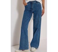 Loose-fit-Jeans CECIL "Style Neele", Damen, Gr. 28, Länge 28, blau (mid blau wash), Denim/Jeans, Obermaterial: 71% Baumwolle, 27% Polyester, 2% Elasthan. Futter: 52% Polyester, 48% Baumwolle, unifarbe