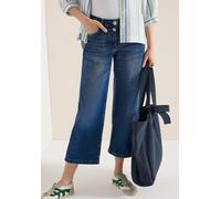 Loose-fit-Jeans CECIL "Style Neele", Damen, Gr. 31, Länge 26, mid blau used wash, Denim/Jeans, Obermaterial: 71% Baumwolle, 27% Polyester, 2% Elasthan. Futter: 52% Polyester, 48% Baumwolle, unifarben,