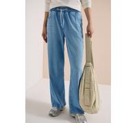 Loose-fit-Jeans CECIL "Style Neele", Damen, Gr. M (40), Länge 30, light blau used wash, Denim/Jeans, Obermaterial: 97% Lyocell, 3% Elasthan. Futter: 52% Polyester, 48% Baumwolle, unifarben, loose fit