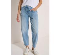 Loose-fit-Jeans CECIL "Style Scarlett", Damen, Gr. 33, Länge 28, blau (light blau used wash), Denim/Jeans, Obermaterial: 85% Baumwolle, 13% Polyester, 2% Elasthan, bequem knöchelfrei, Jeans, lockerer