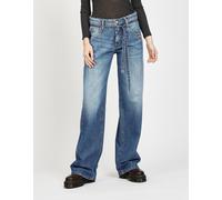 Loose-fit-Jeans GANG "94CLAIRE", Damen, Gr. 29, N-Gr, worn jeans, Denim/Jeans, Obermaterial: 100% Baumwolle, lang, Jeans, mit Bindegürtel und Naht am Oberschenkel, Baggy Fit (78092819-29) worn jeans
