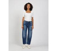 Loose-fit-Jeans GANG "94IDA", Damen, Gr. 32, Normalgrößen, worn blau dusk, 90% Baumwolle, 4% Elasthan, 6% Polyester, unifarben, relaxed fit lang, Jeans, im 5-Pocket-Style (23481132-32) worn blau dusk
