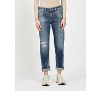 Loose-fit-Jeans GANG "GANG Jeans Loose Fit 94BO CROPPED", Damen, Gr. 28, denim blau, Denim/Jeans, 90% Baumwolle, 2% Elasthan, 8% Polyester, Jeans (88468159-28) denim blau
