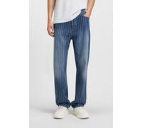 Loose-fit-Jeans HUGO "Nate", Herren, Gr. 35, Länge 32, blau (medium blau427), Denim/Jeans, Obermaterial: 100% Baumwolle, gestreift, loose fit lang, Jeans, loose fit (79000828-35) medium blau427
