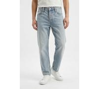 Loose-fit-Jeans JACK & JONES "JJIEDDIE JJORIGINAL", Herren, Gr. 36, Länge 34, blau denim, Denim/Jeans, Obermaterial: 100% Baumwolle, Abriebeffekte, loose fit, Jeans (44816735-36) blau denim
