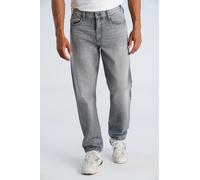 Loose-fit-Jeans LINDBERGH, Herren, Gr. 32, Länge 34, grau (thunder grau), Denim/Jeans, Obermaterial: 100% Baumwolle, unifarben, loose fit lang, Jeans, im 5-Pocket-Style / Reine Baumwolle (51759466-32)