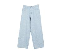 Loose-fit-Jeans S.OLIVER JUNIOR, Mädchen, Gr. 152, N-Gr, blau, Denim/Jeans, Obermaterial: 100% Baumwolle, geblümt, loose fit lang, Jeans, Eingewebte Blumenmotive (65349802-152) blau