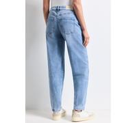 Loose-fit-Jeans STREET ONE, Damen, Gr. 25, Länge 30, blau (light blau random washed), Jeans, 63% Baumwolle, 25% Polyester, 10% Viskose, 2% Elasthan, unifarben, lang, Jeans, High Waist, Topseller (8111