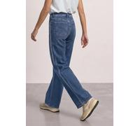 Loose-fit-Jeans STREET ONE, Damen, Gr. 30, Länge 30, medium blau wash, Jeans, 82% Baumwolle, 15% Polyester, 3% Elasthan, unifarben, lang, Jeans, mit Wide Legs (15656107-30) medium blau wash