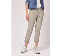 Loose-fit-Jeans STREET ONE, Damen, Gr. 31, Länge 28, beige washed, Jeans, 81% Baumwolle, 17% Polyester, 2% Elasthan, unifarben, knöchelfrei, Jeans, im Loose Fit (39351719-31) beige washed