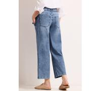 Street One Jeans "Style Emee" Mid Waist Wide Leg, loose fit, mid blau striped wash, Gr. 33/L26