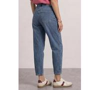 Loose-fit-Jeans STREET ONE, Damen, Gr. 33, Länge 28, mid blau stripe washed, Jeans, 92% Baumwolle, 6% Elastomultiester, 2% Elasthan, gestreift, knöchelfrei, Jeans, High Waist (43956233-33) mid blau st