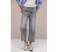 Loose-fit-Jeans STREET ONE, Damen, Gr. 36, Länge 26, light grau wash, Jeans, 63% Baumwolle, 25% Polyester, 10% Viskose, 2% Elasthan, unifarben, 7/8-Länge, Jeans, im elastischen Materialmix (42673802-3