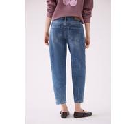 Loose-fit-Jeans STREET ONE STUDIO, Damen, Gr. 34, Länge 28, blau (authentic mid blau washed), Jeans, 72% Baumwolle, 27% Polyester, 1% Elasthan, unifarben, knöchellang, Jeans, High Waist, Topseller (83