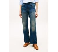 Loose-fit-Jeans TOMMY HILFIGER "DNM NATE LOOSE STRAIGHT RW", Damen, Gr. 30, Länge 30, blau (nate), Denim/Jeans, Obermaterial: 100% Baumwolle, straight fit lang, Jeans, High Rise, Baumwoll-Denim (72099