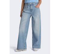 Loose-fit-Jeans TOMMY JEANS "Charlie Mid Rise Lose Wide", Damen, Gr. 28, Länge 32, blau (denim light), Denim/Jeans, Obermaterial: 81% Baumwolle, 18% Lyocell, 1% Elasthan, unifarben, casual, loose fit 