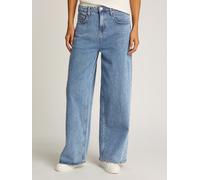 Loose-fit-Jeans TOMMY JEANS "CHARLIE MR LOOSE WD", Damen, Gr. 30, Länge 30, denim medium, Denim/Jeans, Obermaterial: 99% Baumwolle, 1% Elasthan, unifarben, loose fit lang, Jeans, mit Logostickerei, Mi