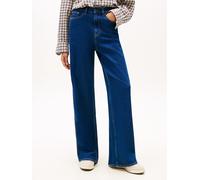 Loose-fit-Jeans TOMMY JEANS "CLAIRE HR WD", Damen, Gr. 27, Länge 30, denim schwarz, Denim/Jeans, Obermaterial: 99% Baumwolle, 1% Elasthan, Abriebeffekte, weit knöchellang, Jeans (15789403-27) denim sc