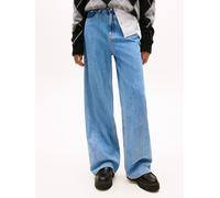 Loose-fit-Jeans TOMMY JEANS "CLAIRE HR WD", Damen, Gr. 30, Länge 30, denim light, Denim/Jeans, Obermaterial: 99% Baumwolle, 1% Elasthan, Abriebeffekte, weit knöchellang, Jeans (28935710-30) denim ligh