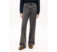 Loose-fit-Jeans TOMMY JEANS "CLAIRE HR WD TAB CI4171", Damen, Gr. 32, Länge 32, denim grau, Denim/Jeans, Obermaterial: 99% Baumwolle, 1% sonstige Fasern, unifarben, weit, Jeans (86184148-32) denim gra