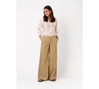 Loose-fit-Jeans TONI "Jenny Wide", Damen, Gr. 42, Lang, braun (light braun 733), Denim/Jeans, Obermaterial: 79% Baumwolle CO. 11% Polyester PES. 8% Lyocell CLY. 2% Elasthan EL., unifarben, slim fit no
