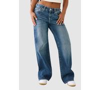 Loose-fit-Jeans TRUE RELIGION "BOBBI BAGGY JEAN", Damen, Gr. 29, N-Gr, schwarz wash, Denim/Jeans, Obermaterial: 99% Baumwolle, 1% Elasthan, Abriebeffekte, loose fit lang, Jeans, Baumwollmischung, loos