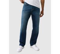 Loose-fit-Jeans TRUE RELIGION "BOBBY SN NF", Herren, Gr. 36, Länge 32, blau (damon schwarz wash), Denim/Jeans, Obermaterial: 98% Baumwolle, 2% Elasthan, leichte Abriebeffekte, loose fit lang, Jeans, B