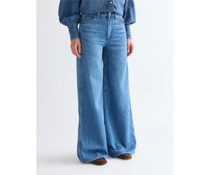 Loose-fit-Jeans WRANGLER "CANYON", Damen, Gr. 34, Länge 32, blau (lasso twilight), Denim/Jeans, Obermaterial: 60% Baumwolle, 40% Lyocell, loose fit lang, Jeans, Bequeme Loose fit (66500165-34) lasso t