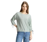 Denim Tom Tailor - Loose Fit Langarmshirt mit Raffärmeln small tonal matchagreen stripe - Gr. - XL