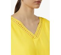 Loose-Fit-Shirt aus Crêpe mit Spitzen-Detail gelb 38