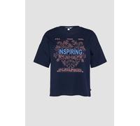 Loose Fit-Shirt mit platziertem Print S blau