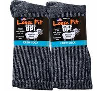 Loose Fit Stays Up Marled Merino Wool Herren und Damen Socken 2er Pack, Marineblau meliert, Medium