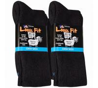 Loose Fit Stays Up Solid Merino Wool Herren und Damen Socken 2er Pack, Schwarz, Medium