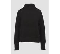 Loose Fit Strickpullover mit Stehkragen aus Baumwollmix S schwarz 2150204.9999.S
