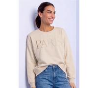 Sweatshirt STREET ONE, Damen, Gr. 36, stone sand meliert, Sweatware, 70% Baumwolle, 30% Polyester, Sweatshirts Sweatshirt (41167950-36) stone sand meliert