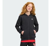 Kapuzensweatshirt ADIDAS ORIGINALS "LOOSE FULL ZIP AUS FLEECE", Mädchen, Gr. 164, schwarz, Obermaterial: 70% Baumwolle, 30% Polyester, angesetztes Bündchen, Sweatshirts (64669165-164) schwarz