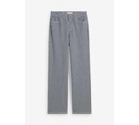 Loose Straight-Jeans, High Waist, gestreift 38