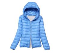 LooshienEU Leichte Damen mit Kapuze Daunenjacken Leichte Daunenjacke Gepolsterte Jacken Leichte Jacke Mantel Daunenjacke Ultraleicht Schwere Steppjacken Winter Damen Winterjacken, blau, S