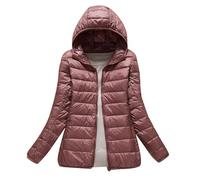LooshienEU Leichte Damen mit Kapuze Daunenjacken Leichte Daunenjacke Gepolsterte Jacken Leichte Jacke Mantel Daunenjacke Ultraleicht Schwere Steppjacken Winter Damen Winterjacken, kaki, 54