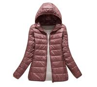 LooshienEU Leichte Damen mit Kapuze Daunenjacken Leichte Daunenjacke Gepolsterte Jacken Leichte Jacke Mantel Daunenjacke Ultraleicht Schwere Steppjacken Winter Damen Winterjacken, kaki, M