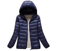 LooshienEU Leichte Damen mit Kapuze Daunenjacken Leichte Daunenjacke Gepolsterte Jacken Leichte Jacke Mantel Daunenjacke Ultraleicht Schwere Steppjacken Winter Damen Winterjacken, Marina Military,